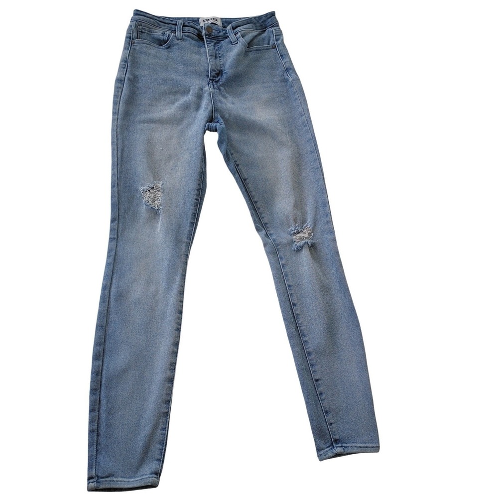 RSQ Curvy High Rise Skinny Jeans Distressed Light Wash Size 27x29